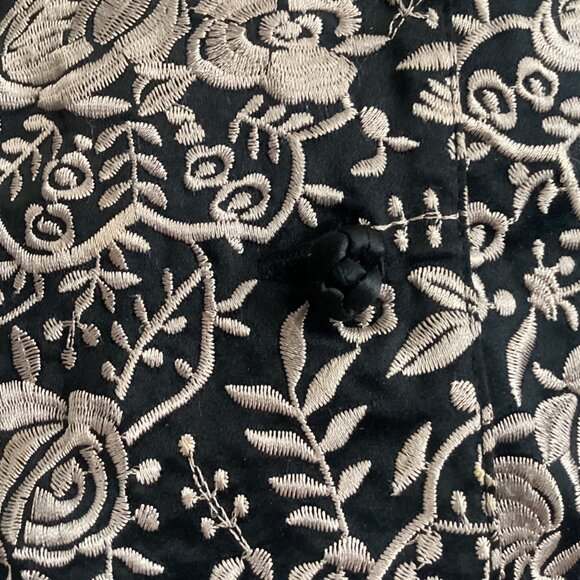 Vintage CHICO’S DESIGN Floral Embroidered Jacquard Jacket Size XL Silk Asian - Picture 7 of 12